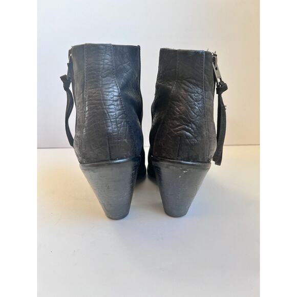 All Saints Black Leather Boots Booties Women Size 9 40 Black Ankle Boots EUC - Picture 3 of 9